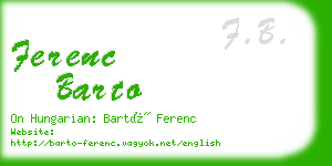 ferenc barto business card